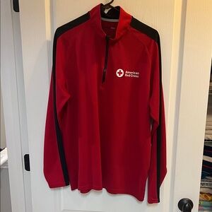 Red Cross Men's Red and Black 1/4 Zip